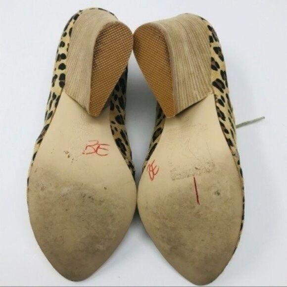 Matt Bernson Special project womans Cheetah Ankle Heeled Boot Lace up 8 BoxK - Picture 7 of 10